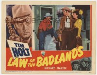 1a612 LAW OF THE BADLANDS LC #7 1950 cowboy Tim Holt looks at Richard Martin & pretty Joan Dixon!