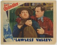 1a615 LAWLESS VALLEY LC 1934 western cowboy Lane Chandler putting Richard Cramer into choke hold!