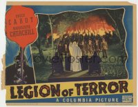 1a616 LEGION OF TERROR LC 1936 Bruce Cabot & men face KKK-like hoodlums with torches!