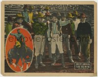 1a618 LET 'ER BUCK LC 1925 cowboy Hoot Gibson & Charles K. French with men watch rodeo!