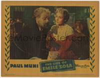 1a623 LIFE OF EMILE ZOLA LC 1937 great close up of Paul Muni & Gloria Holden holding hands!