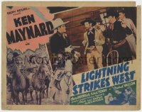 1a088 LIGHTNING STRIKES WEST TC 1940 Ken Maynard held at gunpoint in 1 image & the reverse in other!