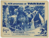 1a691 NEW ADVENTURES OF TARZAN chapter 9 LC 1935 woman & man holding sword transfixed, Doom's Brink!