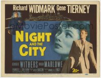 1a118 NIGHT & THE CITY TC 1950 Jules Dassin, wrestling promoter Richard Widmark, sexy Gene Tierney!