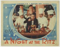 1a693 NIGHT AT THE RITZ LC 1935 Allen Jenkins testing out food by shocked chefs at restaurant!