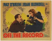 1a704 OFF THE RECORD LC 1939 really cool image of newspaper reporters Pat O'Brien & Joan Blondell!