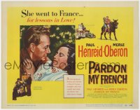 1a134 PARDON MY FRENCH TC 1951 Paul Henreid, Merle Oberon went to France for lessons in love!