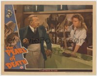 1a722 PEARL OF DEATH LC 1944 Basil Rathbone as Sherlock, Bruce in border, angry Evelyn Ankers!