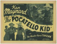 1a138 POCATELLO KID TC R1930s cowboy Ken Maynard fighting bad guys in two different images!