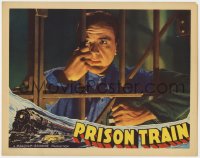 1a746 PRISON TRAIN LC 1938 great close up of Fred Keating gripping iron bars of his cell!