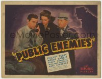 1a142 PUBLIC ENEMIES TC 1941 Phillip Terry, Wendy Barrie, William Frawley, cool silhouette art!