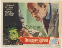 1a755 QUEEN OF BLOOD LC #7 1966 extreme c/u of Basil Rathbone, cool border art of title character!