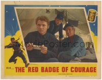 1a768 RED BADGE OF COURAGE LC #7 1951 John Dierkes & Bill Mauldin watch Audie Murphy reading letter!