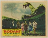 1a790 RODAN LC #5 1957 cool image of six Japanese people running away from The Flying Monster!