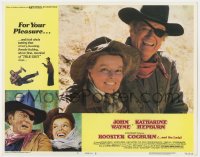 1a796 ROOSTER COGBURN LC #4 1975 best smiling portrait of cowboy John Wayne & Katharine Hepburn!