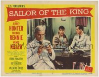 1a804 SAILOR OF THE KING LC #2 1953 Roy Boulting, young Jeff Hunter by officers in the Navy!