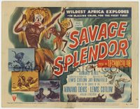 1a152 SAVAGE SPLENDOR TC 1949 Armand Denis, Africa's wildest secrets in blazing color, cool art!