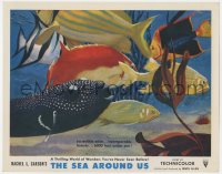 1a821 SEA AROUND US LC 1953 Irwin Allen, really cool artwork of colorful different fish!