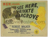 1a155 SEE HERE PRIVATE HARGROVE TC 1944 Robert Walker, Donna Reed, great Al Hirschfeld art!