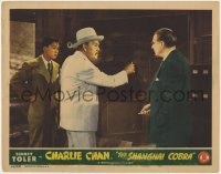1a838 SHANGHAI COBRA LC 1945 Sidney Toler as Charlie Chan explains plot to Benson Fong & other man!