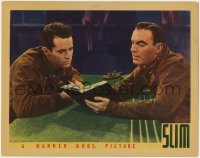 1a852 SLIM LC 1937 close-up image of reckless linesmen Henry Fonda & Pat O'Brien reading book!