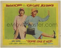 1a856 SOME LIKE IT HOT LC #3 1959 best close up of Tony Curtis & Jack Lemmon in drag!