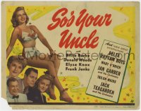 1a172 SO'S YOUR UNCLE TC 1943 full-length image of sexy Elyse Knox in skimpy outfit + top stars!