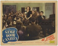 1a865 STAGE DOOR CANTEEN LC 1943 beautiful Merle Oberon on stage sings for the troops!