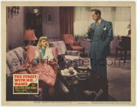 1a874 STREET WITH NO NAME LC #7 1948 Richard Widmark looks down at Barbara Lawrence on couch!