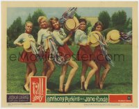 1a889 TALL STORY LC #8 1960 Jane Fonda with four pretty cheerleaders on football field!