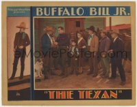 1a894 TEXAN LC 1932 Jay Wilsey as Buffalo Bill Jr. surrounded by crowd, boy & dog!