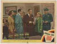 1a907 THIN MAN GOES HOME LC #7 1944 William Powell & Myrna Loy stare at suspect Gloria DeHaven!