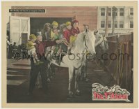 1a909 THIRD ALARM LC 1922 kindly old fireman lets six kids ride on fire horses by station!