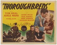 1a198 THOROUGHBREDS TC 1945 Tom Neal, sexy Adele Mara, horse racing, cool WWII military images!