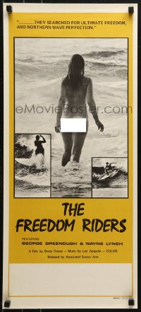 1b090 FREEDOM RIDERS Aust daybill 1972 completely naked Aussie surfer girl, yellow border design!