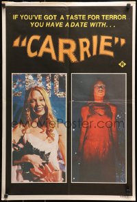 1b093 CARRIE Aust special poster 1977 Stephen King, Spacek before and after her bloodbath at the prom!