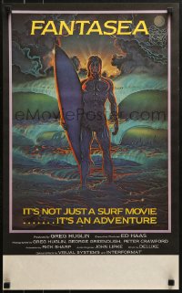1b094 FANTASEA Aust special poster 1979 cool Sharp artwork of surfer & ocean!