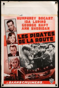 1b224 THEY DRIVE BY NIGHT Belgian R1950s c/u of tough George Raft about to punch guy!