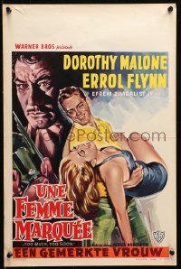 1b225 TOO MUCH, TOO SOON Belgian 1958 Errol Flynn, sexy Dorothy Malone as Diana Barrymore!