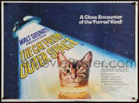 1b323 CAT FROM OUTER SPACE British quad 1978 Walt Disney sci-fi, art of alien feline & spaceship!