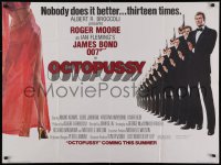1b343 OCTOPUSSY advance British quad 1983 Roger Moore as James Bond by Daniel Goozee, ultra-rare!