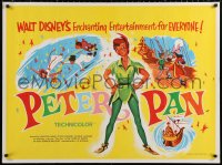 1b345 PETER PAN British quad R1965 Walt Disney animated cartoon fantasy classic!