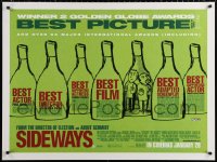 1b349 SIDEWAYS advance DS British quad 2004 Alexander Payne classic, cool art of men in bottle!