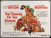 1b352 TAMING OF THE SHREW British quad 1967 art of Elizabeth Taylor & Richard Burton!