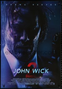 1b056 JOHN WICK CHAPTER 2 advance Canadian 1sh 2017 Keanu Reeves in the title role with gun!