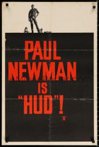 1b361 HUD teaser English double crown 1963 Paul Newman as the man with the barbed wire soul!