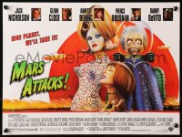 1b362 MARS ATTACKS! English 12x16 1996 directed by Tim Burton, wacky sci-fi art by Philip Castle!