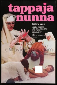 1b041 KILLER NUN Finnish 1983 Suor Omicidi, sexy Anita Ekberg, nunsploitation horror!