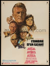 1b682 CAST A GIANT SHADOW French 24x32 1967 Terpning art of Kirk Douglas, John Wayne, Dickinson!