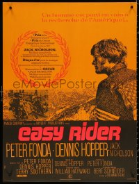 1b691 EASY RIDER French 23x31 R1980s Peter Fonda, motorcycle biker classic directed by Dennis Hopper